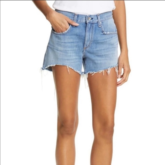 rag & bone Pants - Rag & Bone Dre Distressed Denim Shorts Bishop